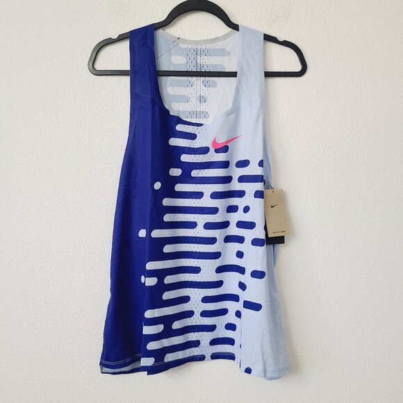Nike Dri-Fit ADV Aeroswift Running Tank Singlet DV7715-455 Size XL Blue - Picture 1 of 5